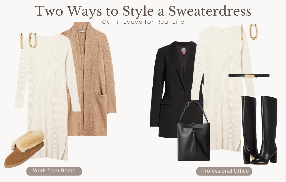 Two Ways: A Sweater Dress for Work (From Home)